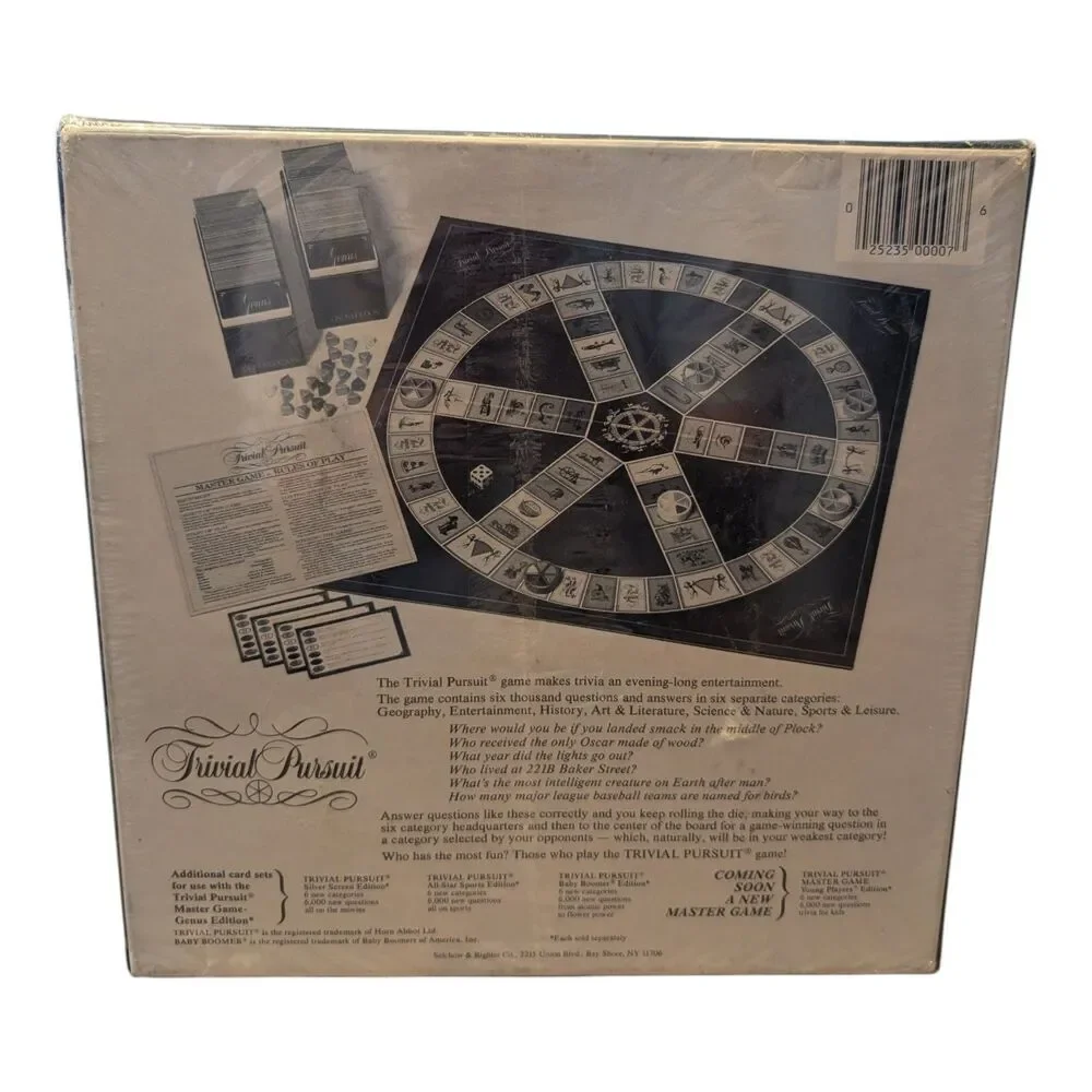 Vintage Trivial Pursuit Master Genus 1981 Edition Board Game Factory Sealed